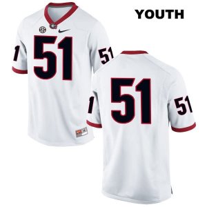 Youth Georgia Bulldogs NCAA #51 David Marshall Nike Stitched White Authentic No Name College Football Jersey FNO1754ZK